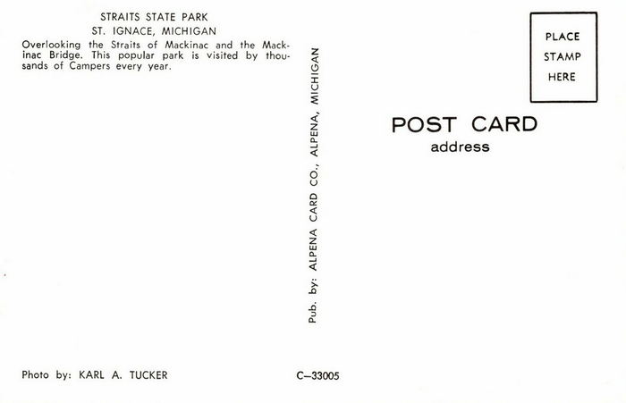 Straits State Park - Vintage Postcard (newer photo)